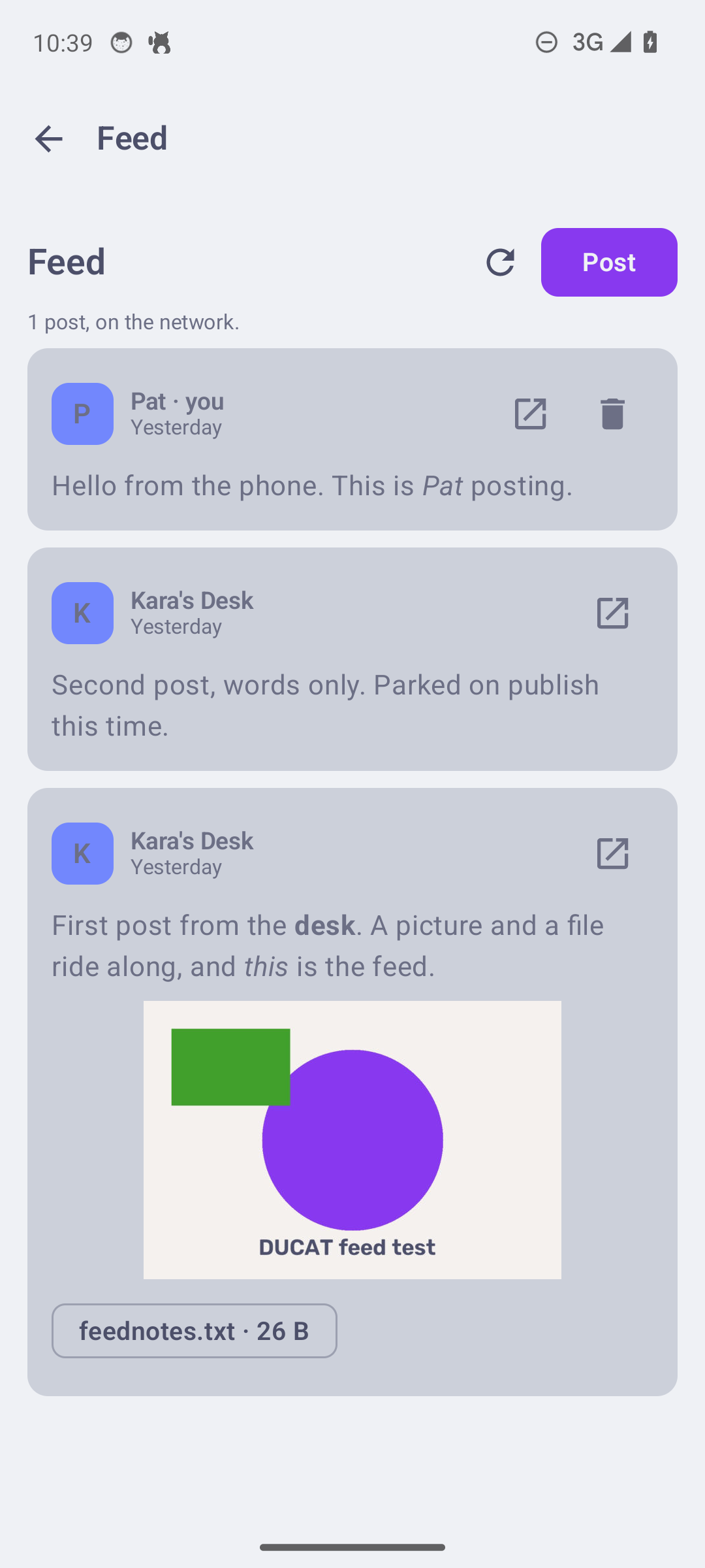 The Feed: posts from the people you keep, and your own home